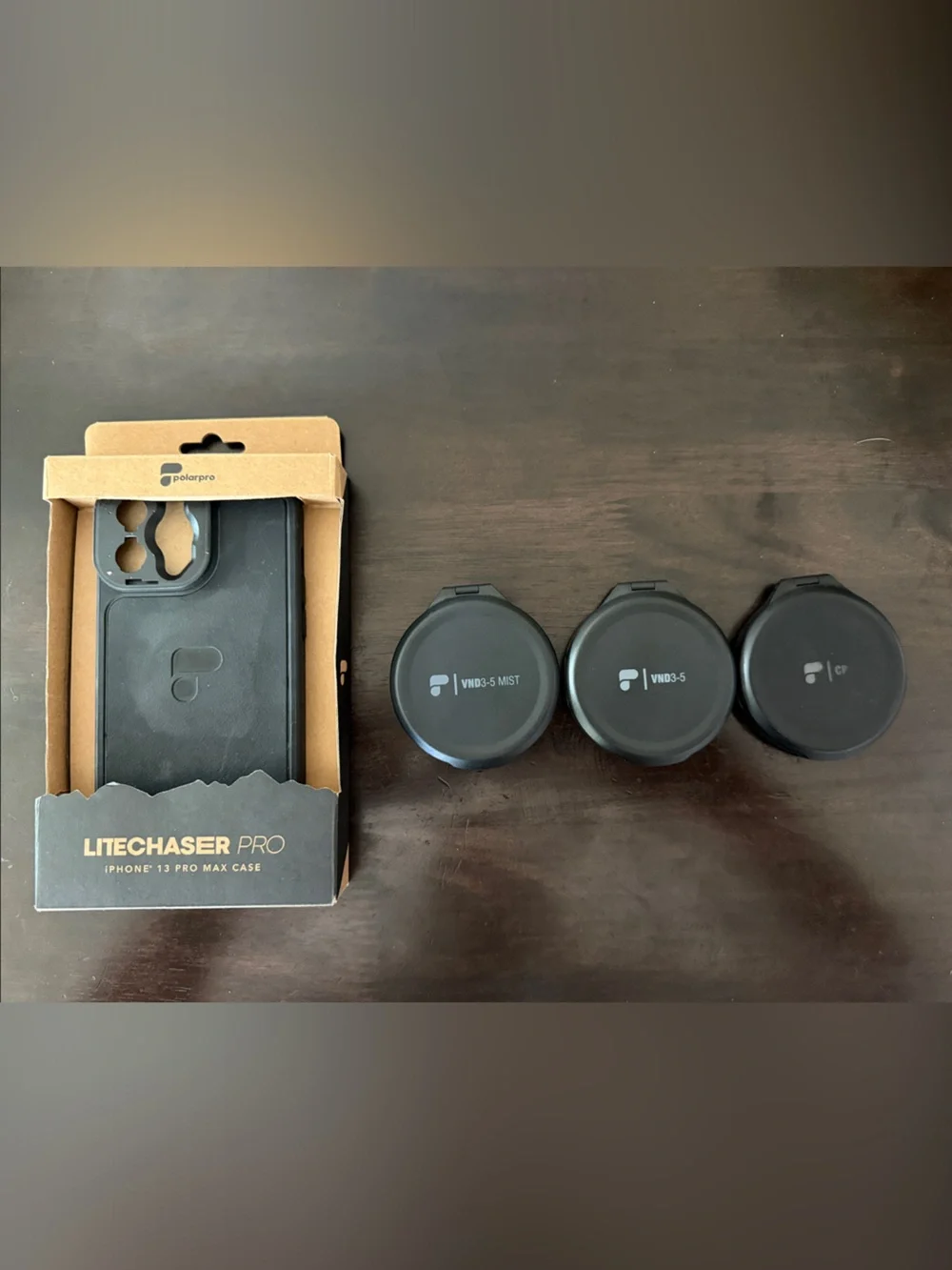 Brand new!! LiteChaser Pro iPhone 13 Pro Max Case with 3 filters- Black